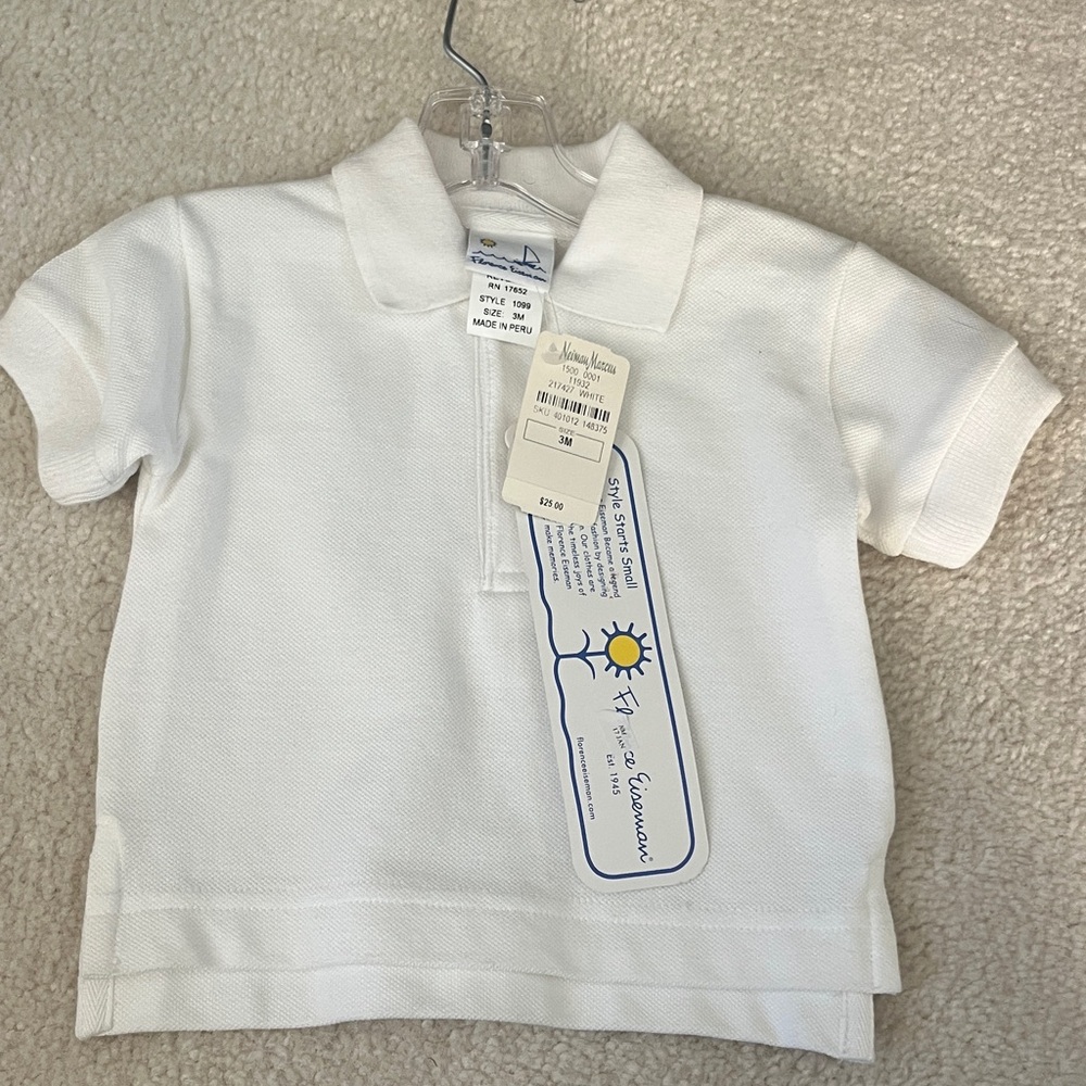 NWT Florence Eiseman White Kids Polo Shirt